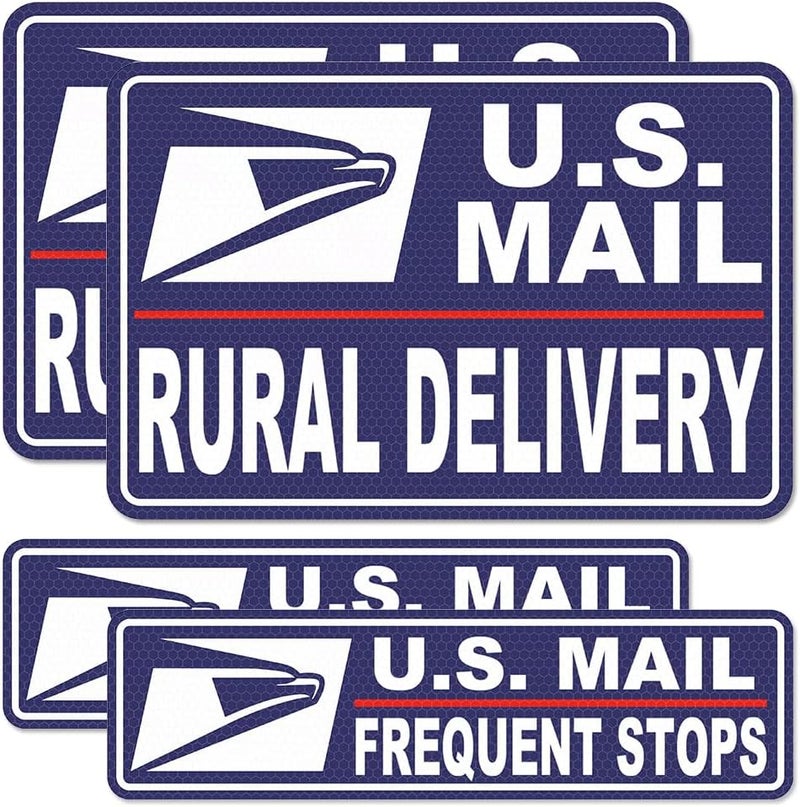 ROMINVIC Car Magnets Postal,Heavy Duty U.S. Reflective Mail Delivery Driver Magnetic Signs,4pcs Car Magnets Rural Carrier Delivery for Cars, SUV, Trucks,Bumper Sticker - Image 1